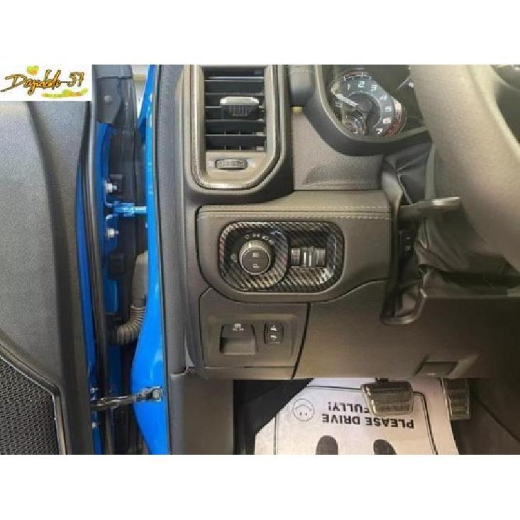 For Dodge Ram 1500 TRX   Carbon Fiber Front Headlight Switch Cover Trim