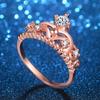 All Match Korean Version of Crown Rose Gold Ring Shiny Zircon Womens Personalized Custom Jewelry