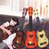 1 Peça Aprendizagem Educacional Presentes 26/35Cm Guitarra Infantil 4 Cordas Instrumento Musical Com Palhetas Simulação Yukrili Brinquedo Musical