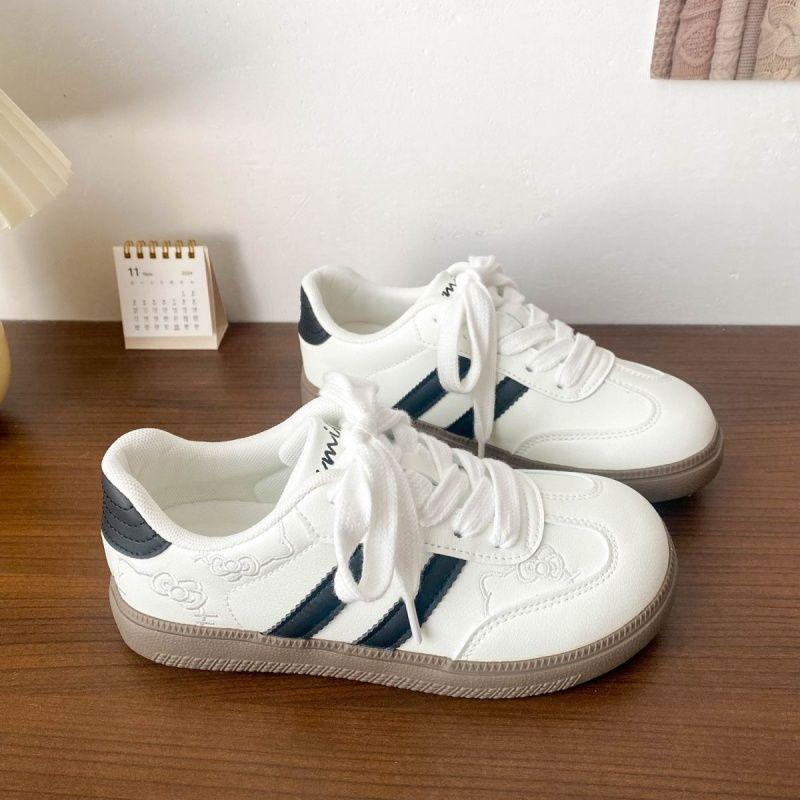 Spring 2025 Retro German Kitten Design Women's Casual Training Shoes – Campus Style Little White Sneakers