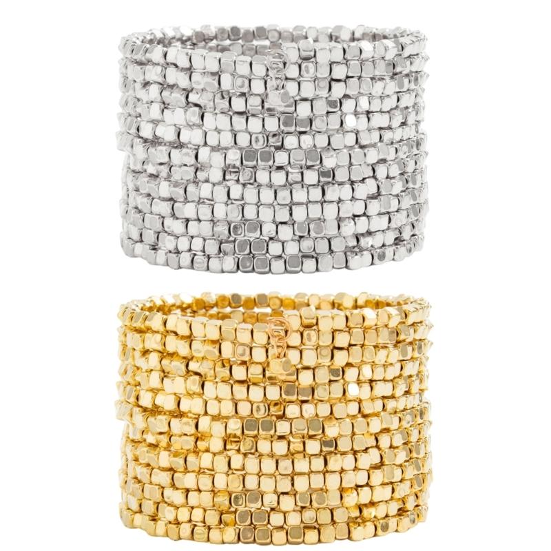 Contemporary Square CCB Bracelet Geometric Artisanal Design Sturdy Wear Resistant Jewelry For Modern Fashion Lovers