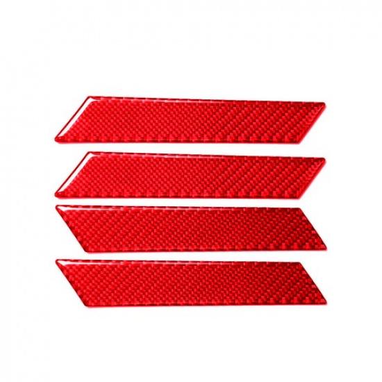 4Pcs Red Carbon Fiber Door Pull Cover Trim For VW Golf 7 GTI MK7 2013-17