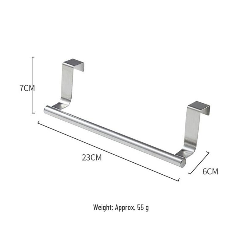 Stainless Steel Single-Pole Towel Rack - Kitchen Cabinet Door Hanger