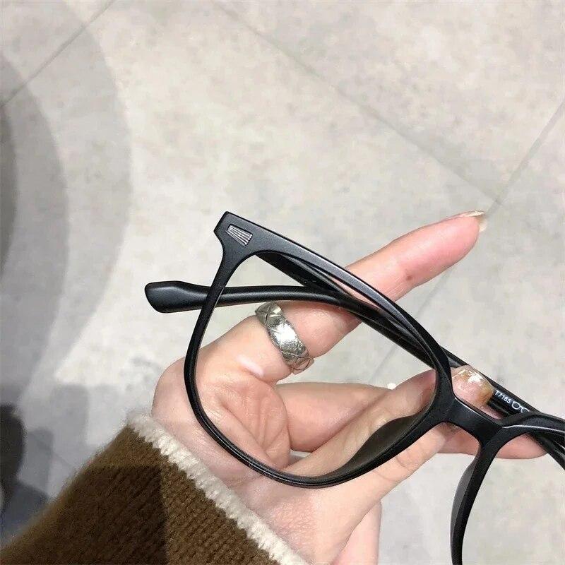 Occhiali da vista di lusso con design anti-luce blu da donna, grandi quadrati, per miopia, unisex, classici vintage, diottria, occhiali