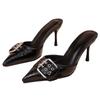 Slippers Sexy Pointed Toe Sandals Women Mules Shoes Summer 2025 Trend New Dress Pumps Designer Buckle Sandalias Mujer