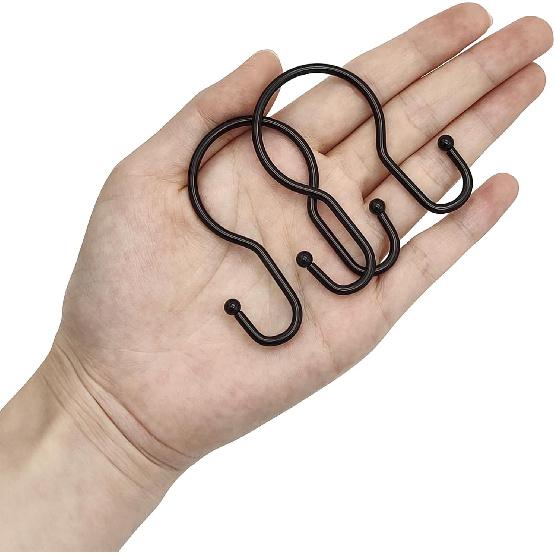 Double Shower Curtain Hooks Rings,24 Pcs Rustproof Metal Shower Hooks for Shower Curtain,Glide Smoothly Double Shower Rings for Curtain,Shower