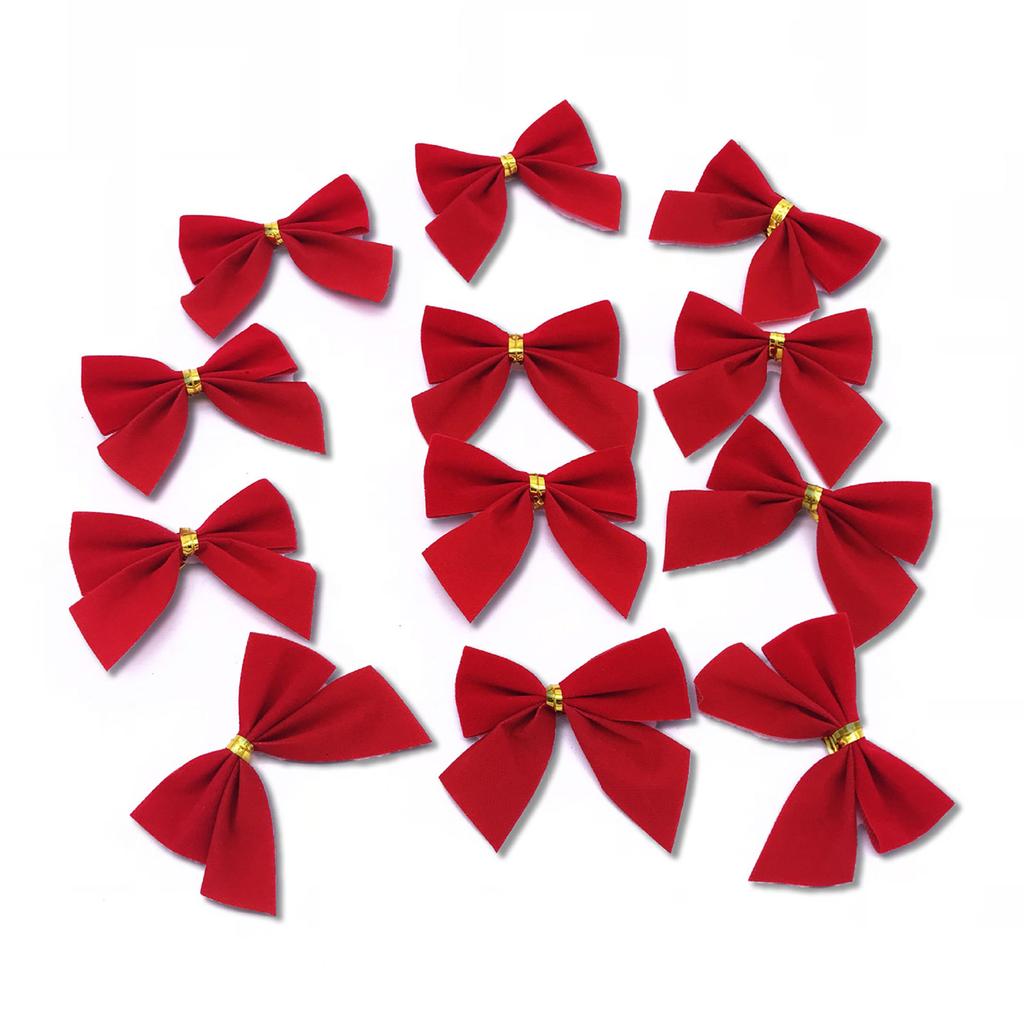 Colorful Home Decor Ornaments, 12pcs Assorted Bowknot Decorations for Christmas Tree and Holiday Party Celebration
