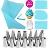 20-piece set of decorating nozzles, cake decoration decorating nozzles, decorating bags, cream scrapers, sealing clips Pink