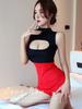Cosplay Office Lady Pencil Dress Women Sexy Lingerie Stewardess Outfit Secretary Open Chest Mini Dress Role Play Night Club Wear