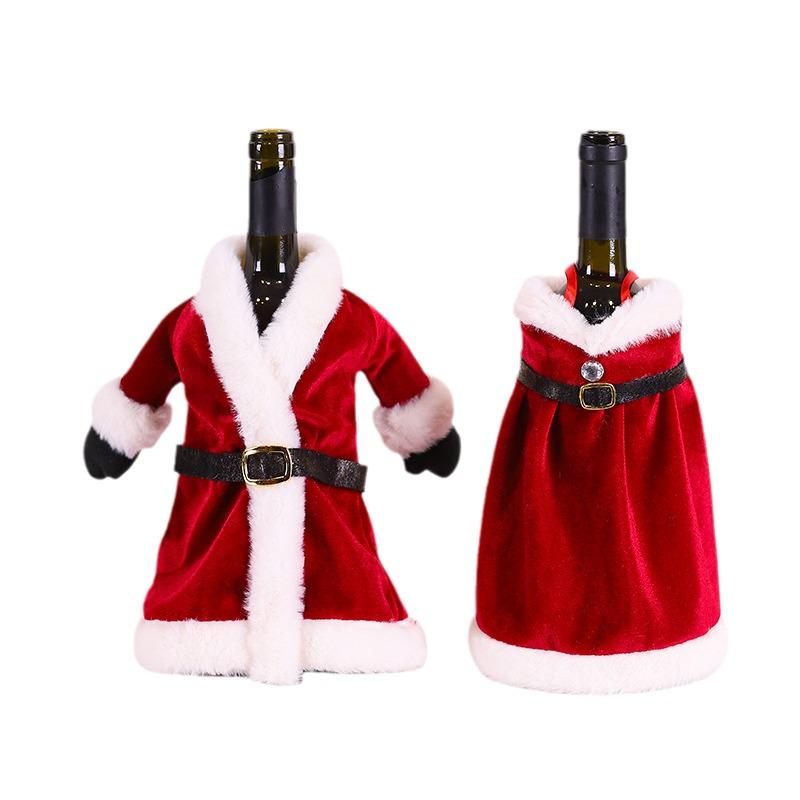 Festive Christmas Wine Bottle Dress Cover - Red