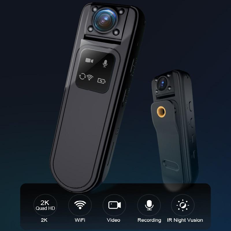 Înregistrator de înaltă definiție cu vedere nocturnă pentru forțele de ordine, cameră sport WiFi 2K, purtată pe piept cu un dispozitiv profesional de teren