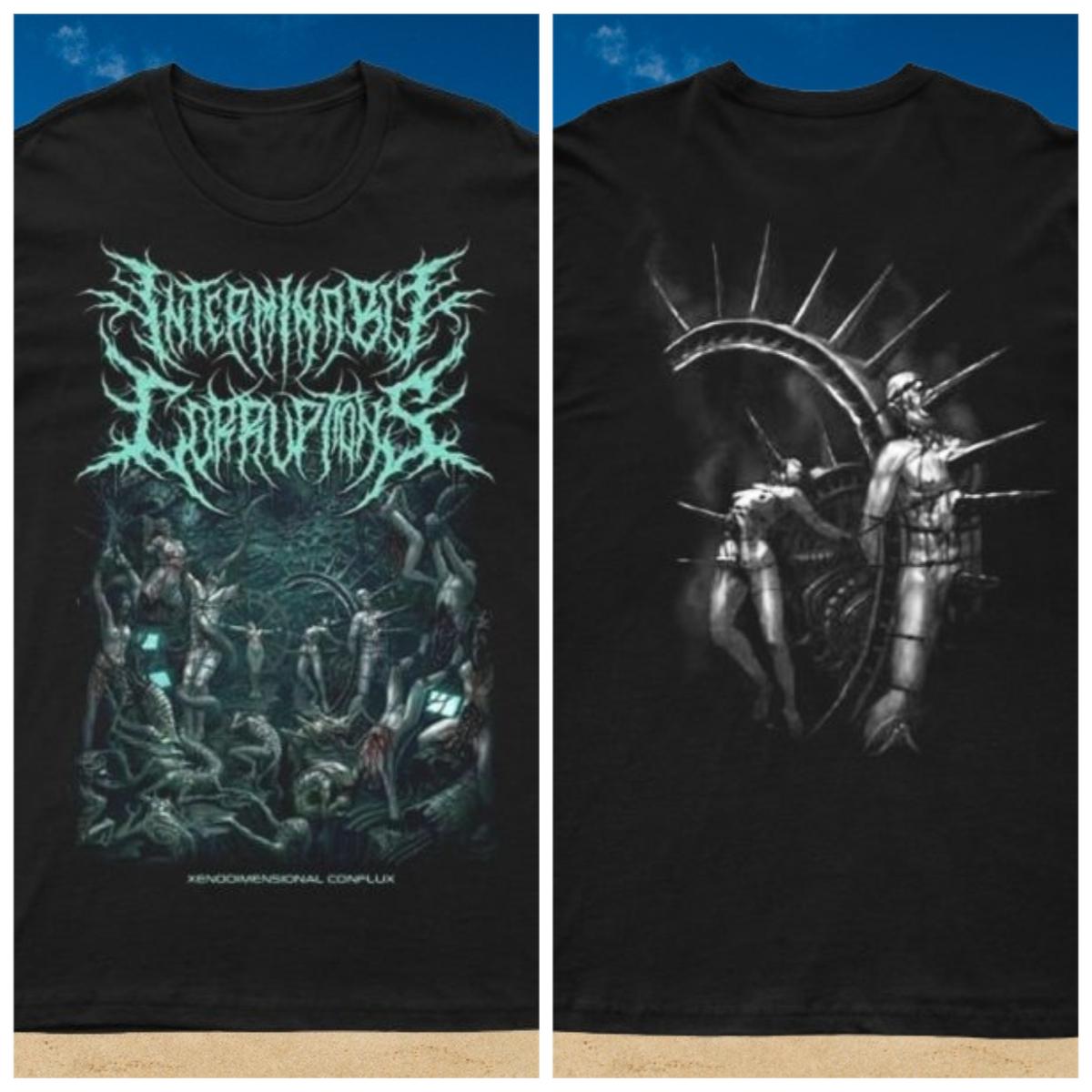 

2025 New INTERMINABLE CORRUPTIONS Printed Unisex Street Fashion Trend Short Sleeved Pure Cotton Round Neck 4XL