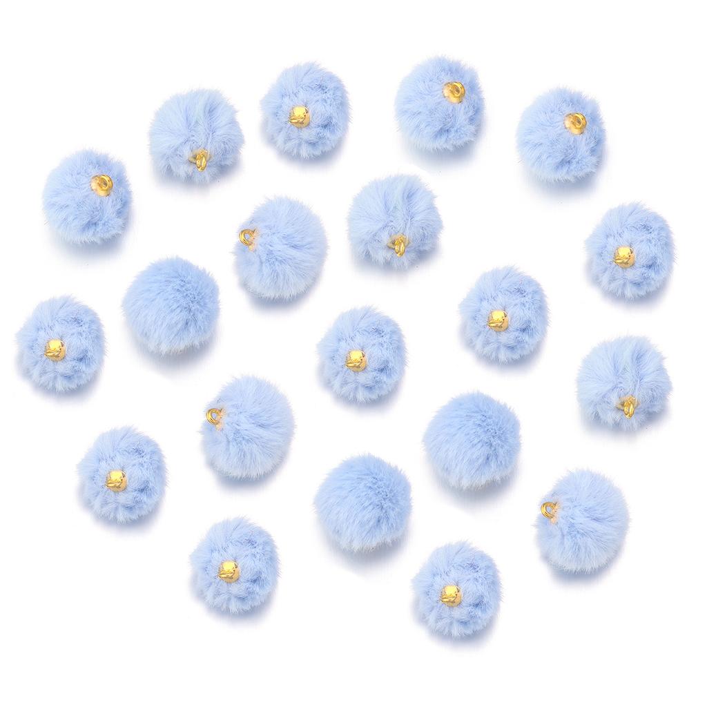 20pcs Plush Fur Covered Ball Beads Charms Imitation Rabbit Fur Pompom Pendant For Jewelry Making DIY Necklace Bracelets Earrings