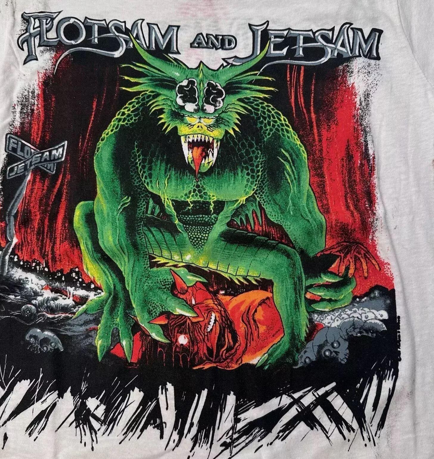 Футболка унисекс Flotsam and Jetsam Band, полный размер, белого цвета, из хлопка S