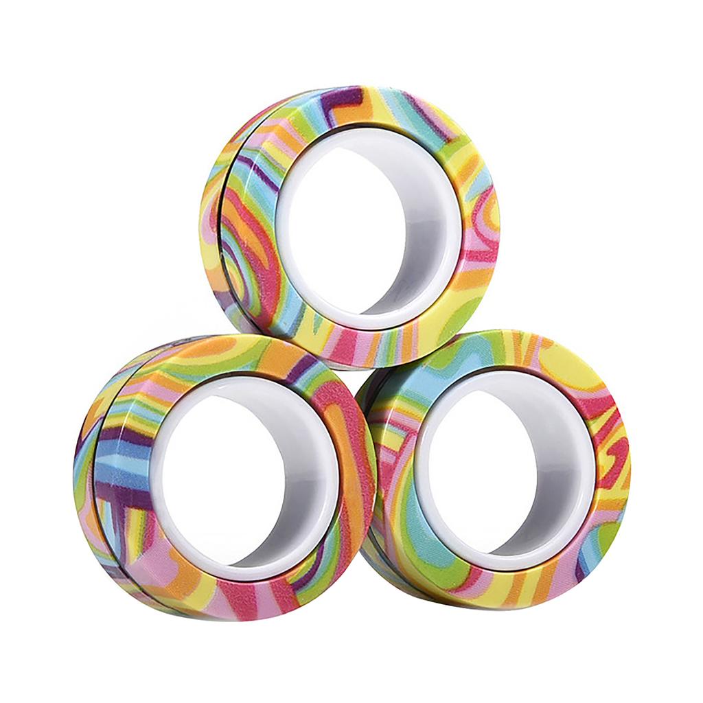 Magnetischer Fingerringe Set für Kinder und Erwachsene Stressabbau und Fokus Spielzeug Drehende Fidget Ringe für Angst und Konzentrationsverbesserung