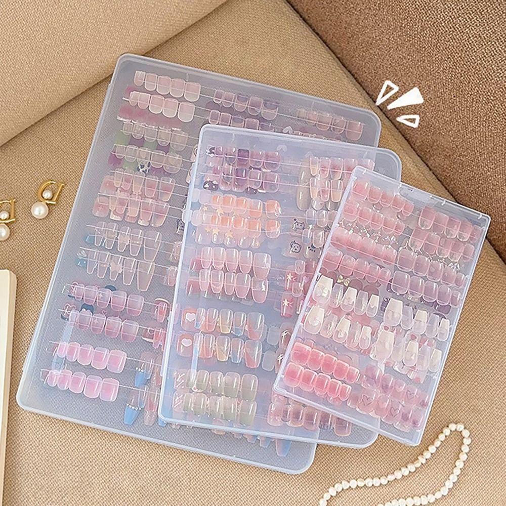 Transparent Nail Display Box S/L Dustproof Storage Box Nail Art Storage Box  for Nail Salon