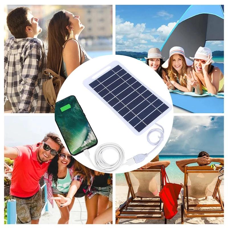 5V Solarpanel 2W USB-Ladegerät Tragbares flexibles Kit Leichtgewicht Mini-System für Handys Auto Camping Wandern Power Banks IP65