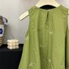 Ärmelloses Baby-Mädchen Prinzessinnenkleid im koreanischen Stil mit Schleife - Sommer Einfarbig