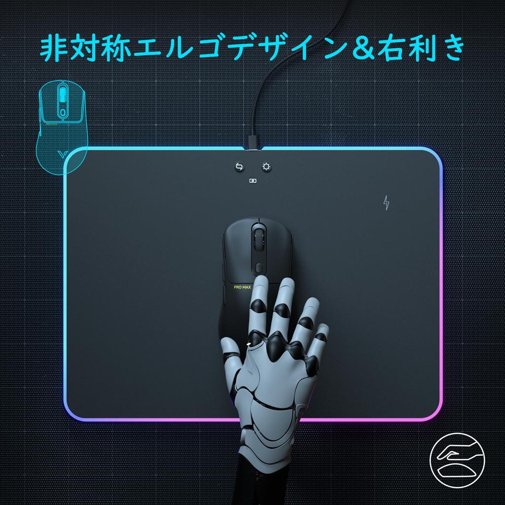 RAPOO VT3PROMAX Wireless Gaming DPI Independent Axis 8KHz Polling PAW Programmable for 200 Hours of Continuous Black Mouse, 30,000 DPI, 7-Level