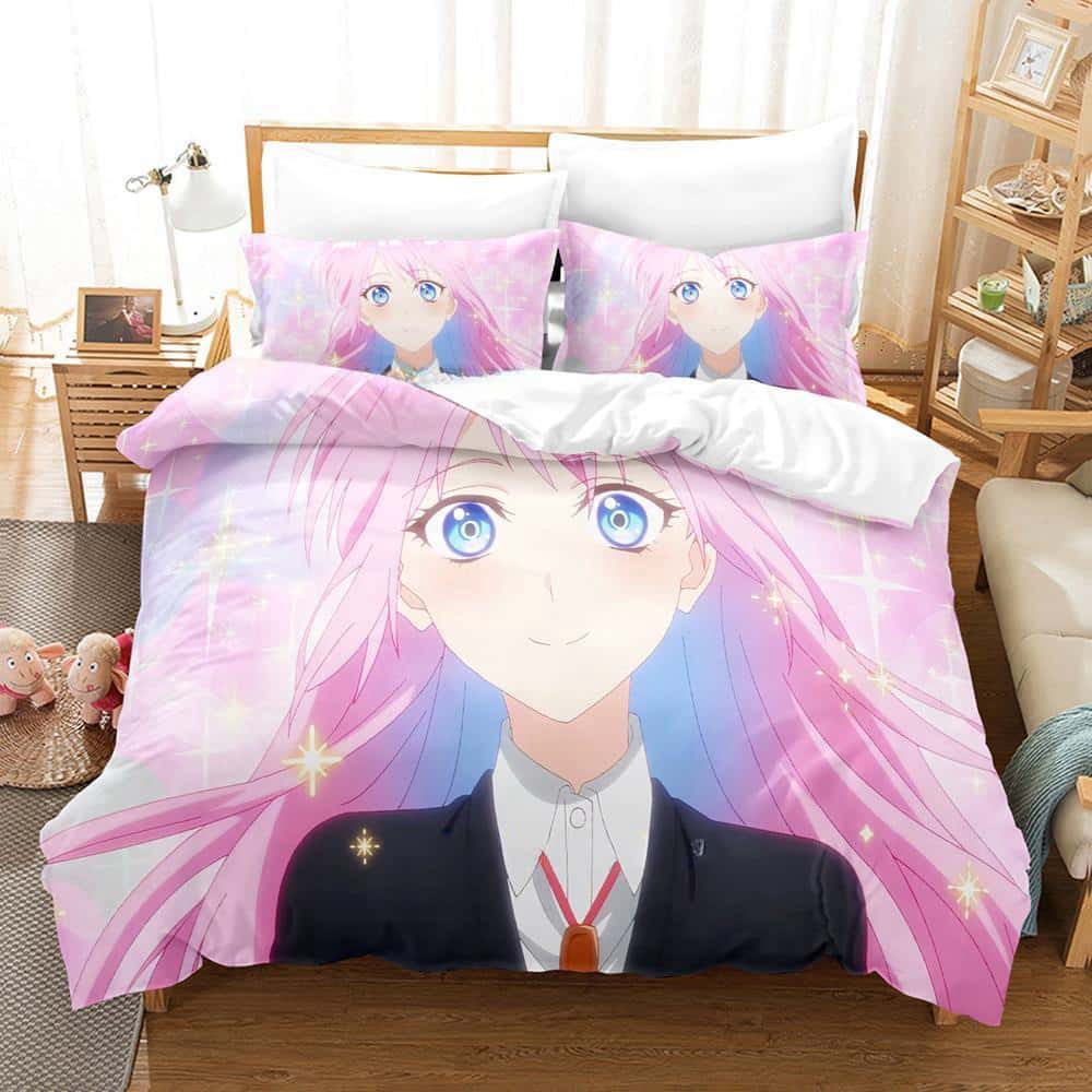 New Shikimori's Not Just a Cutie Bedding Set Cartoon Anime Three-piece Set Adult Kid Bedroom Duvet Cover Sets 3D Kawaii Girls