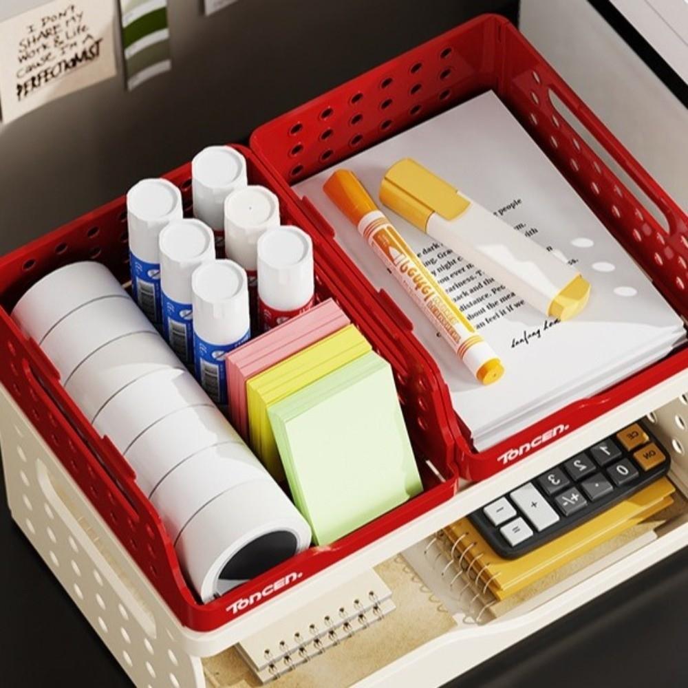 Pegboard Foldable Desktop Bookshelf Plastic Drawer Organizer Desktop Storage Shelf Student Study