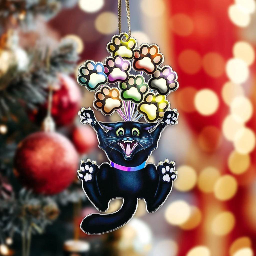 Adorable Acrylic Christmas Cat Car Accessory For Decorative Holiday Use Aromatherapy