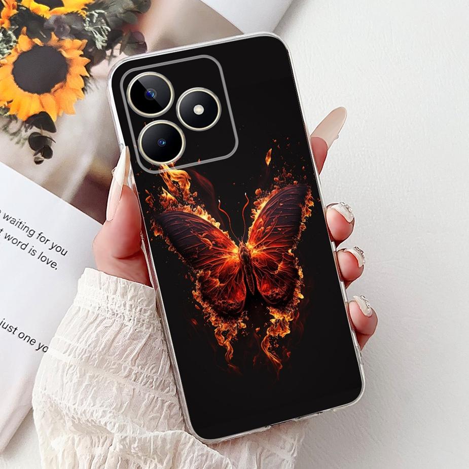 Für Realme Note 50 Hülle RMX3834 Niedliche Katze Bemalte Abdeckung Klare Silikon Weiche TPU Handyhülle Für Realme Note 50 Note50 Fundas Coque