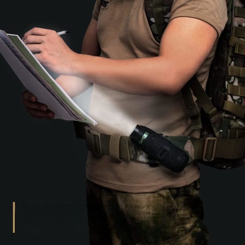 aninako Portable Flashlight Bag, Belt Pouch, Small Penlight Pouch, Outdoor Flashlight Storage Bag, Nylon Outdoor Flashlight Sleeve with Adjustable Swi