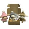 Mini Bunny Hug Cute Easter Gift Plush Bunny With Knitted Hat And Pom Pom Soft Pocket Emotional Support Rabbit With Gift Box Card