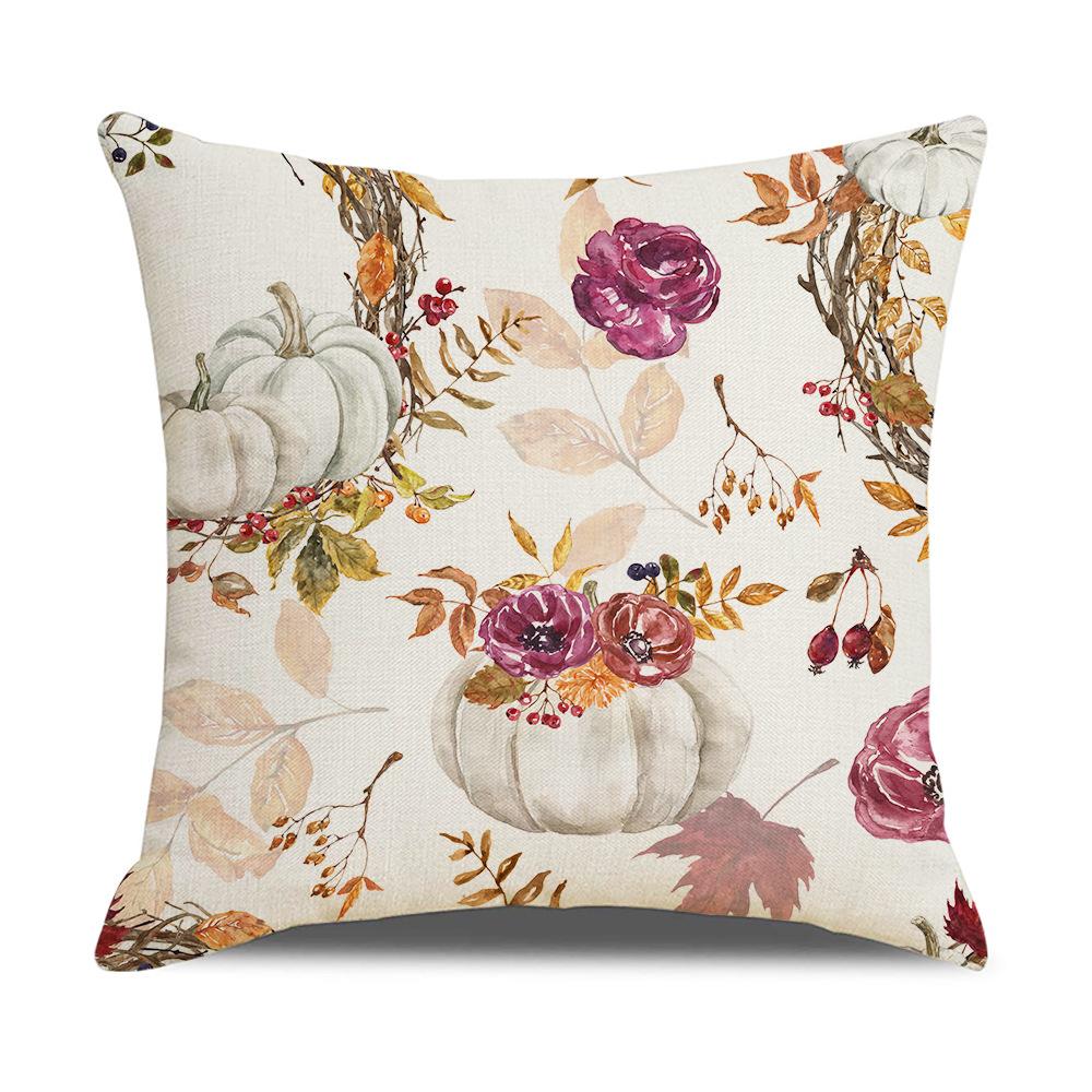 Home Autumn Pillow Cover New Pumpkin Truck Linen Cushion Cushion Cover