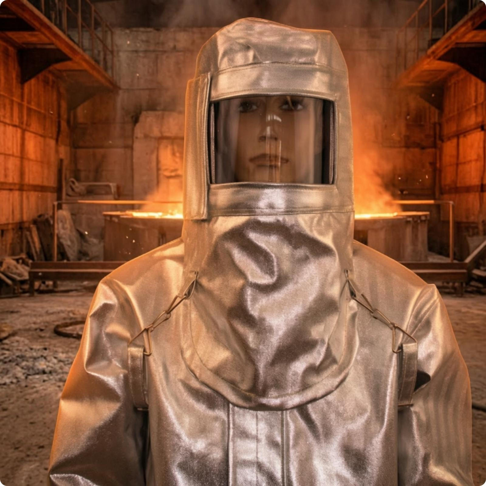 Aluminized Hood with Face Shield Reflective