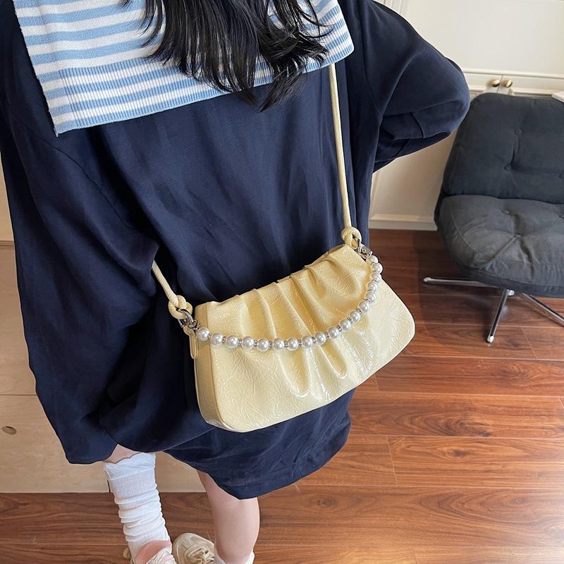 Women's Bags New Versatile Handbags Women's Shoulder Bags Crossbody Bags Folded Pearl Cloud Bags