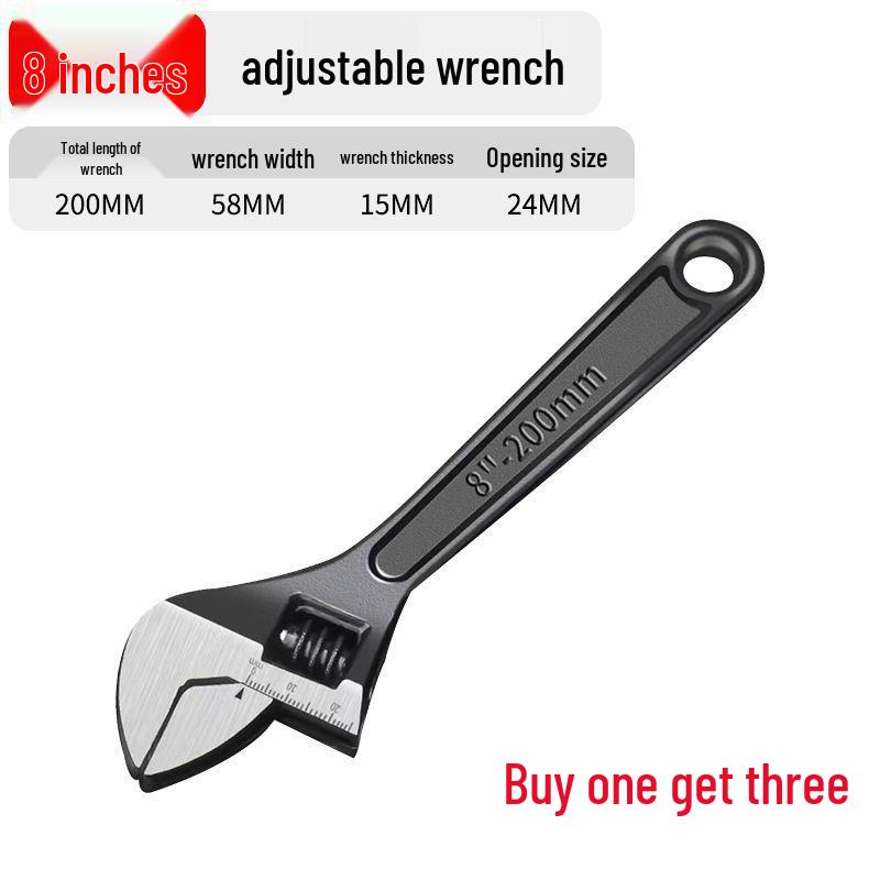 Multifunctional Thickened Adjustable Wrench - Buy 1, Get 3, Industrial-Grade, Fine Polished, Universal & Flexible.