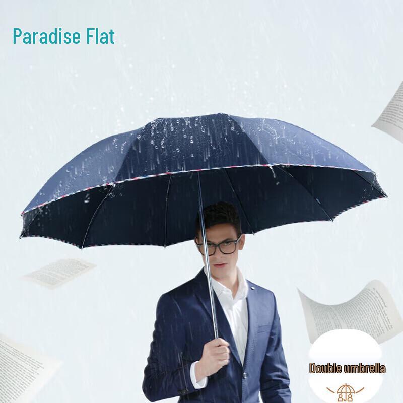 Heaven Business Classic Plaid 10-Rib Three-Fold Umbrella