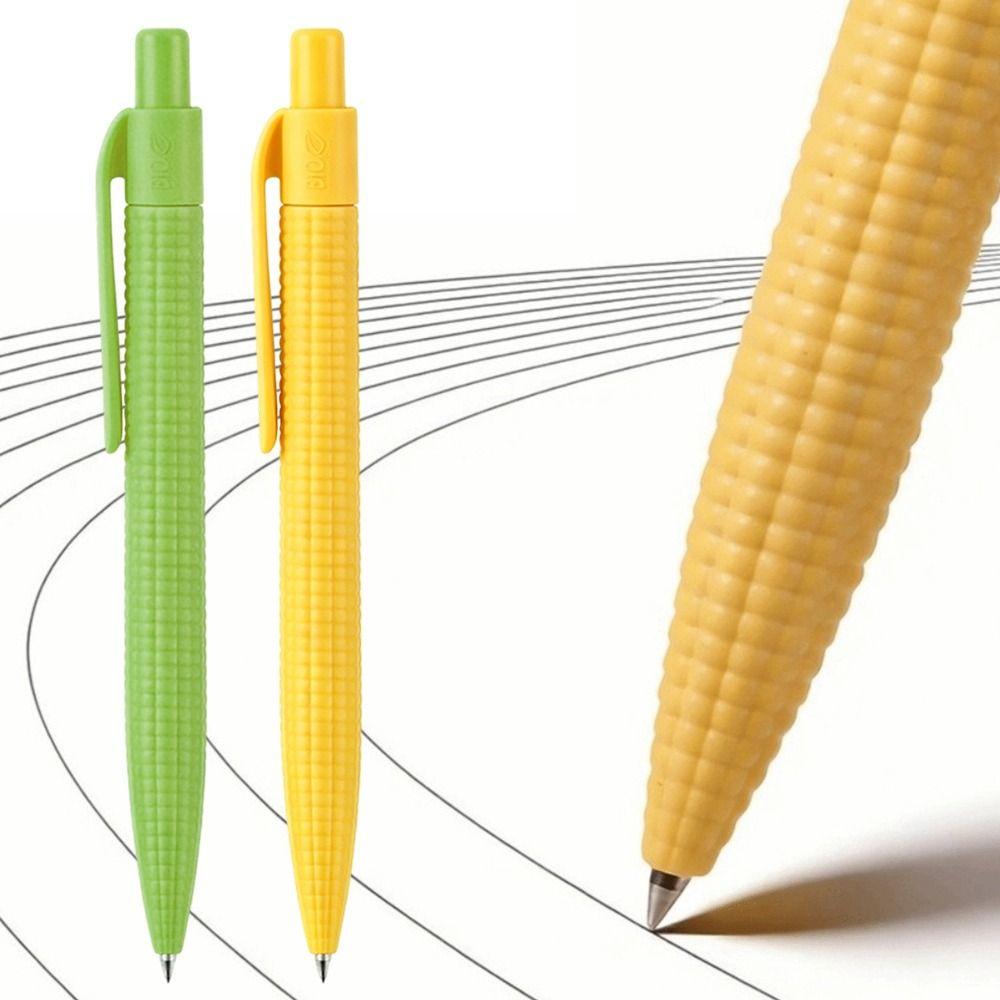 Corn Shape Ballpoint Pen Biodegradable Writing Pen Eco-Friendly Gel Pen Desktop Use