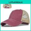 Elastic Cross Ponytail Hat With Distressed Design For Women Summer Baseball Cap Adjustable Size