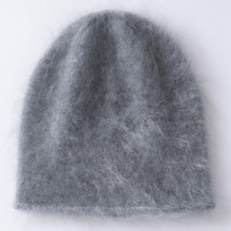 Womens 100% Cashmere Beanie Rolled Brim Warm Fashion Versatile Solid Color Ear Protection Hat