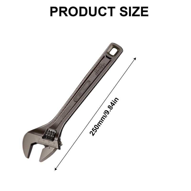 8-18inch Adjustable Wrench Wide Jaw Opening Precise Jaw Design Grips Measurement Scales Engraved On the Tool