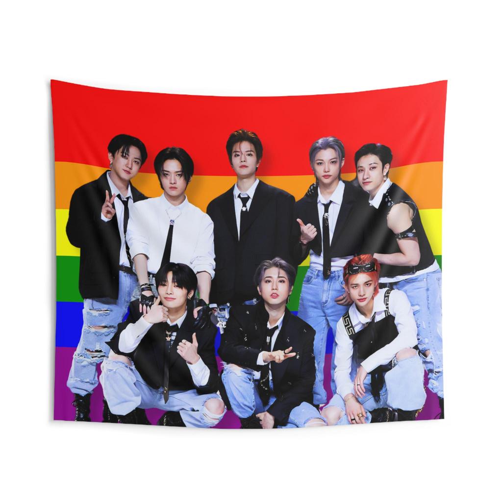 1PC Skz Members Cute American Flag Concert Banner Flag Decoration Gift Furniture Bedroom Sofa Tapestry Creative Decoration