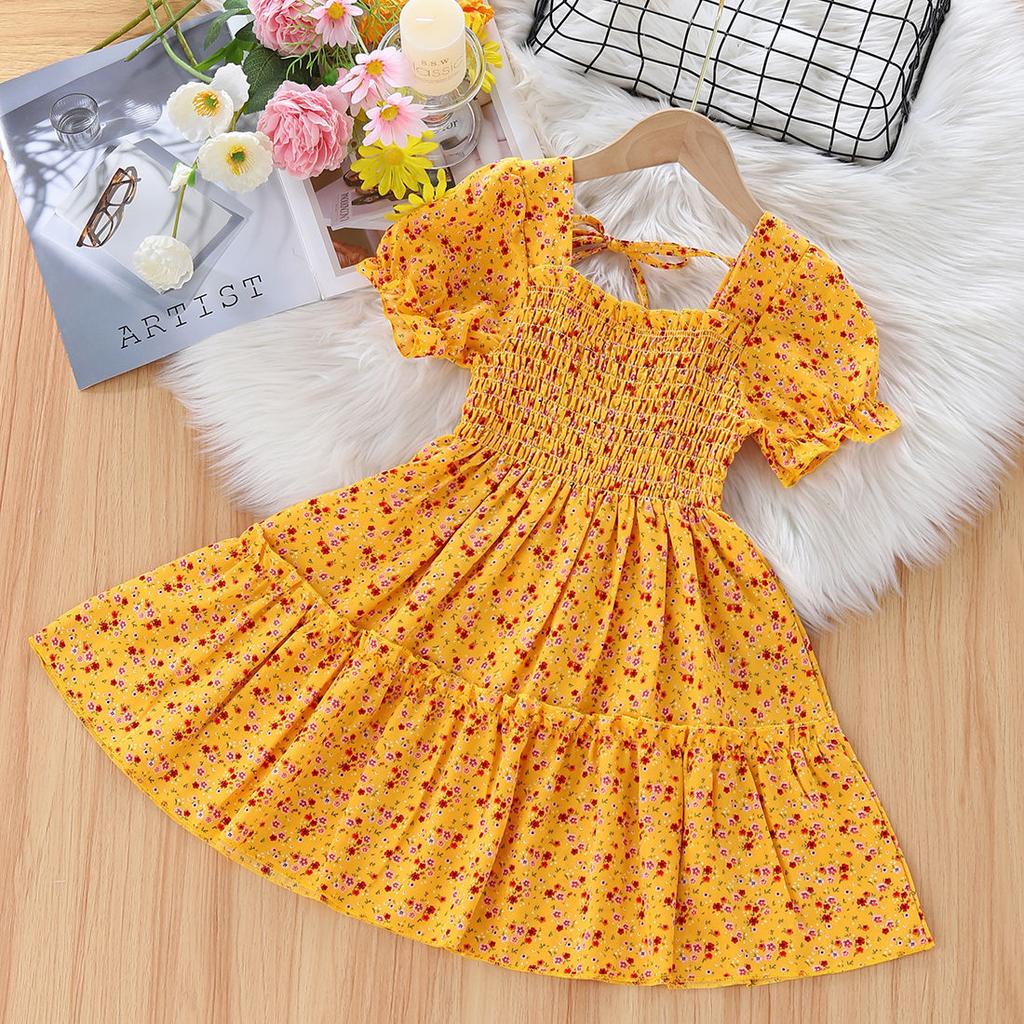 Girls' Summer Dress New Baby Bubble Sleeve Princess Dress Children's Summer Fashion Fairy Dress