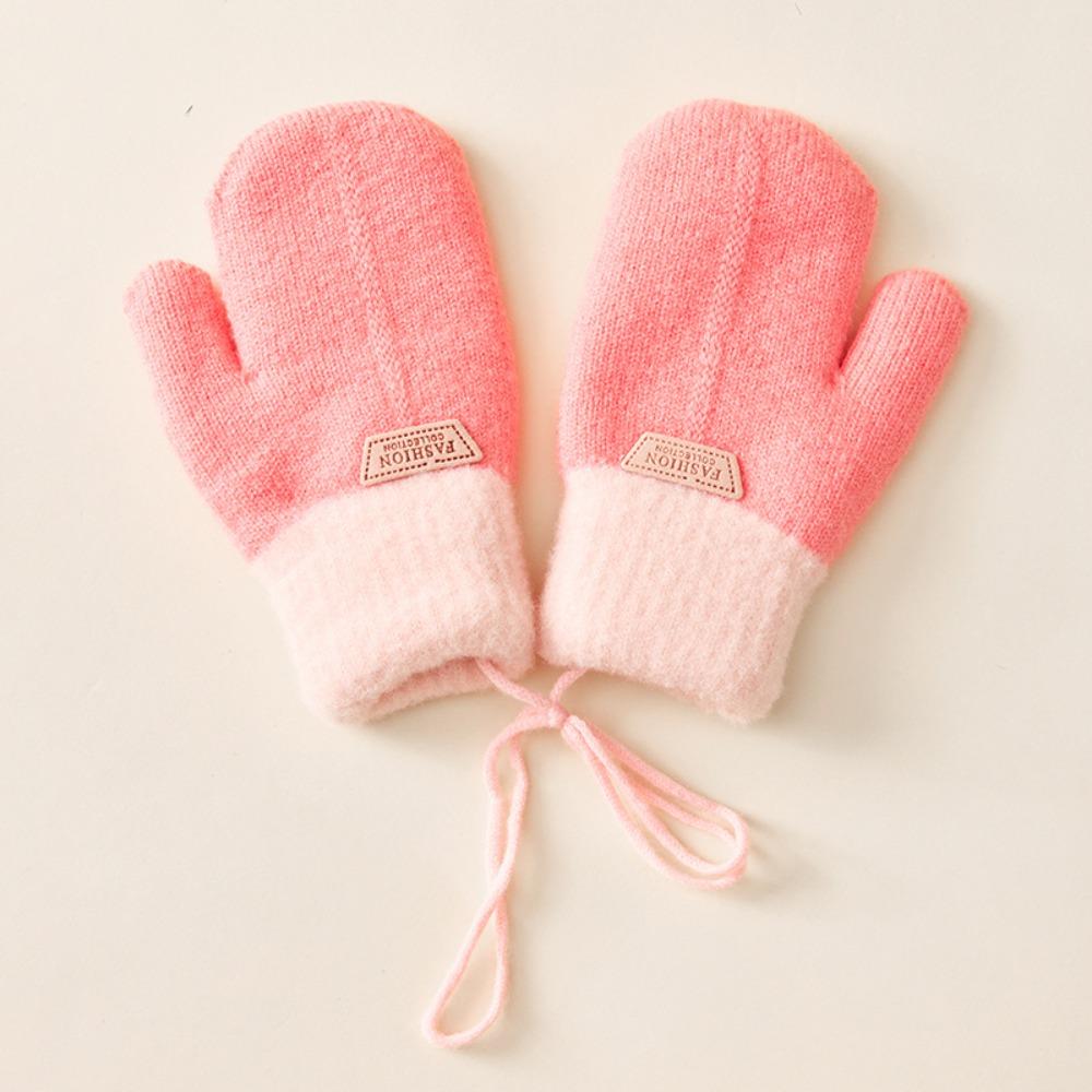Windproof Kids Winter Gloves Coldproof Knitted Gloves Fashion Children Mittens Toddler