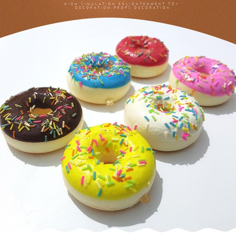 6.2CM Artificial Donut Mini Squishy Novelty Toy Simulation Model Food Chocolate Cake Roll Photography Decoration Props