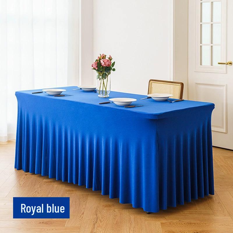 Elastic Table Cover for Wedding Banquet, 6FT Rectangular Skirt, Hotel Party