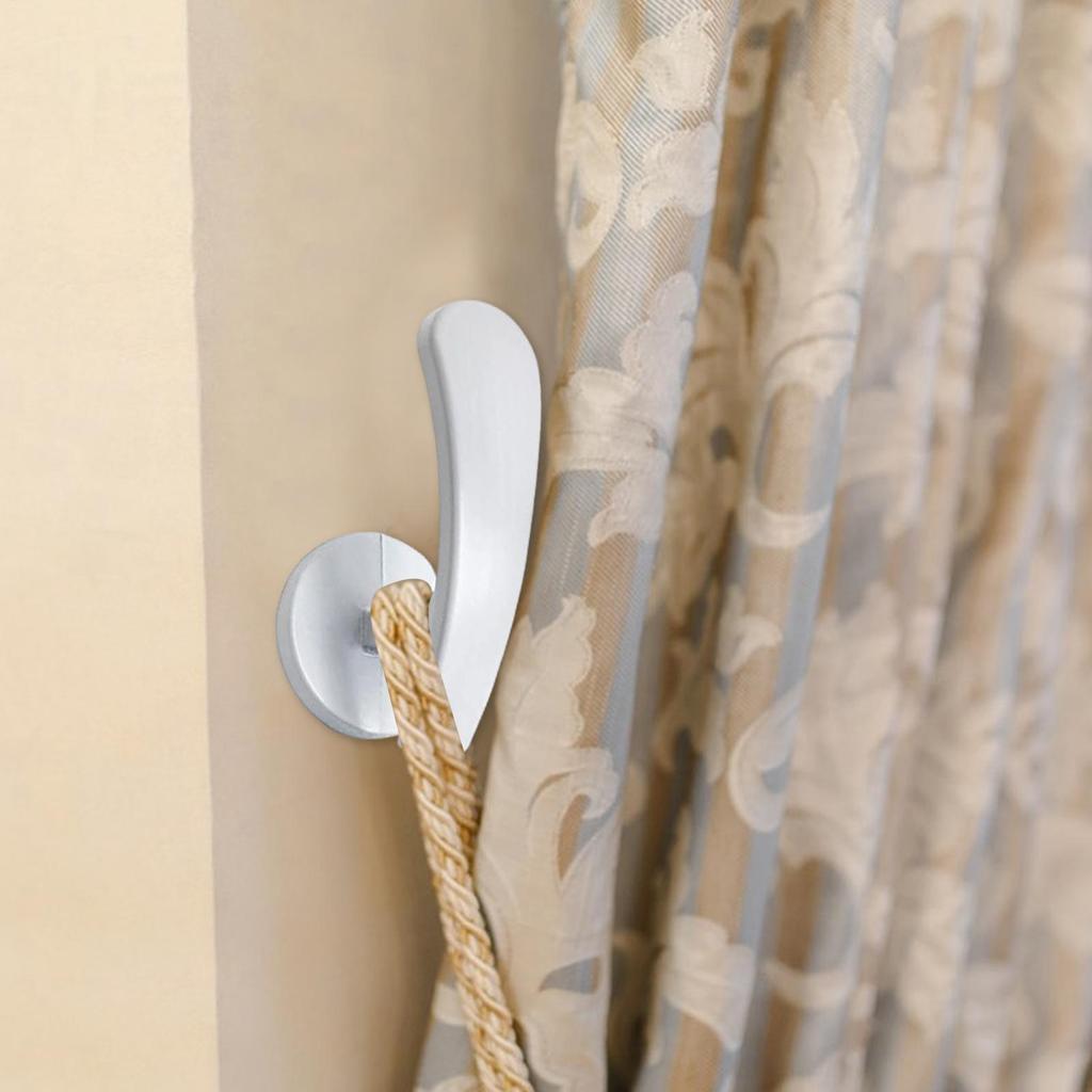 Drape Wall Hooks Drape Holders Wall Mount Hooks Holdbacks 4X Decorative Window Drapery Tiebacks Home Decorations Drapery