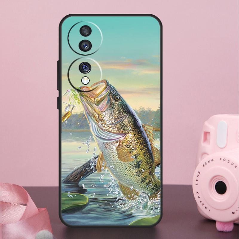 Bass Fishing Lake Fisherman Case For Honor X8b X9b X6a X7a X8a X9a X6 X7 X8 X9 50 70 90 Magic 5 Lite Magic 6 Pro Cover