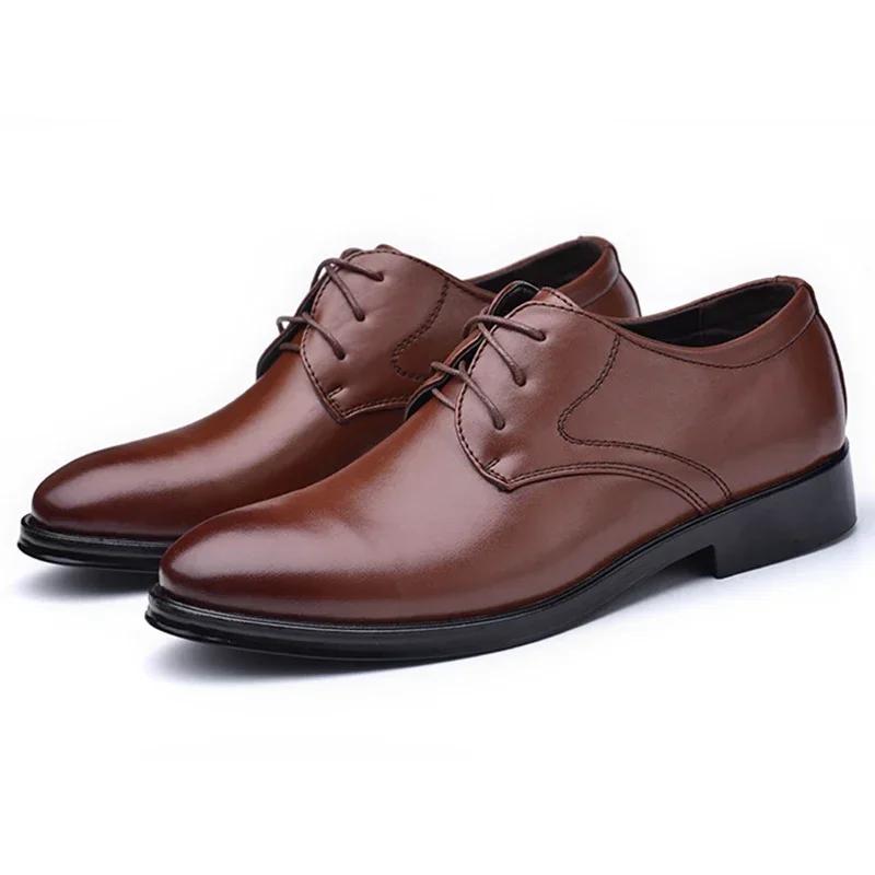 Fashion Spring Men's Leather Shoes Business Formal Shoes Autumn Lace-up All-match Casual Shoes Male Work Office Oxfords Zapatos Hombre