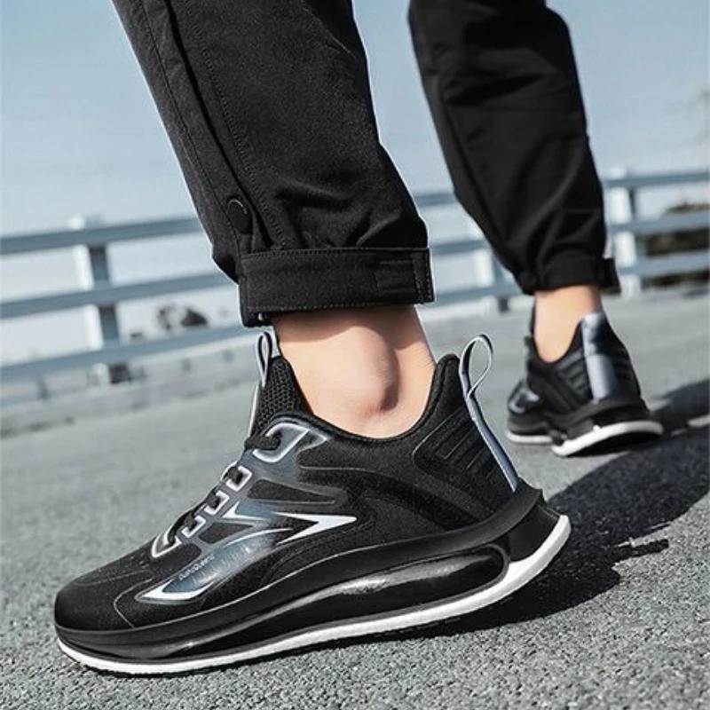 Fashion Cushioned Insole Male Sports Shoes Mesh Upper Outdoor Black Size 9 Stylish Original Deals Walking Wide Gym Men's Casual Sneakers