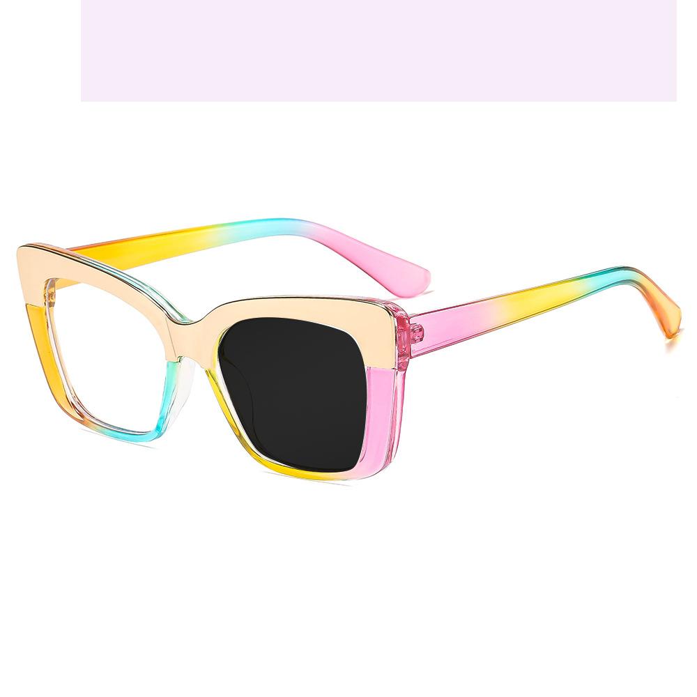 Brand Square Cat Eye Frame Hyperopia Eyewear Photochromic Anti Blue Light Computer Women Reading Glasses