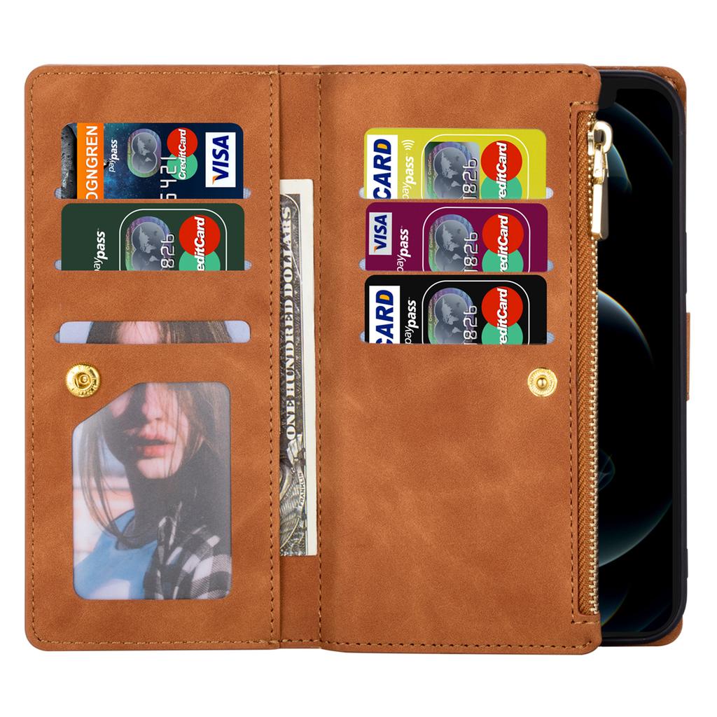 For iPhone 17 Pro Max Wallet Case Color Splicing Leather Phone Cover with Stand