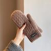 Men’s Plush Wool Mittens: Thick, Windproof & Cold-Proof Winter Gloves for Outdoor Activities